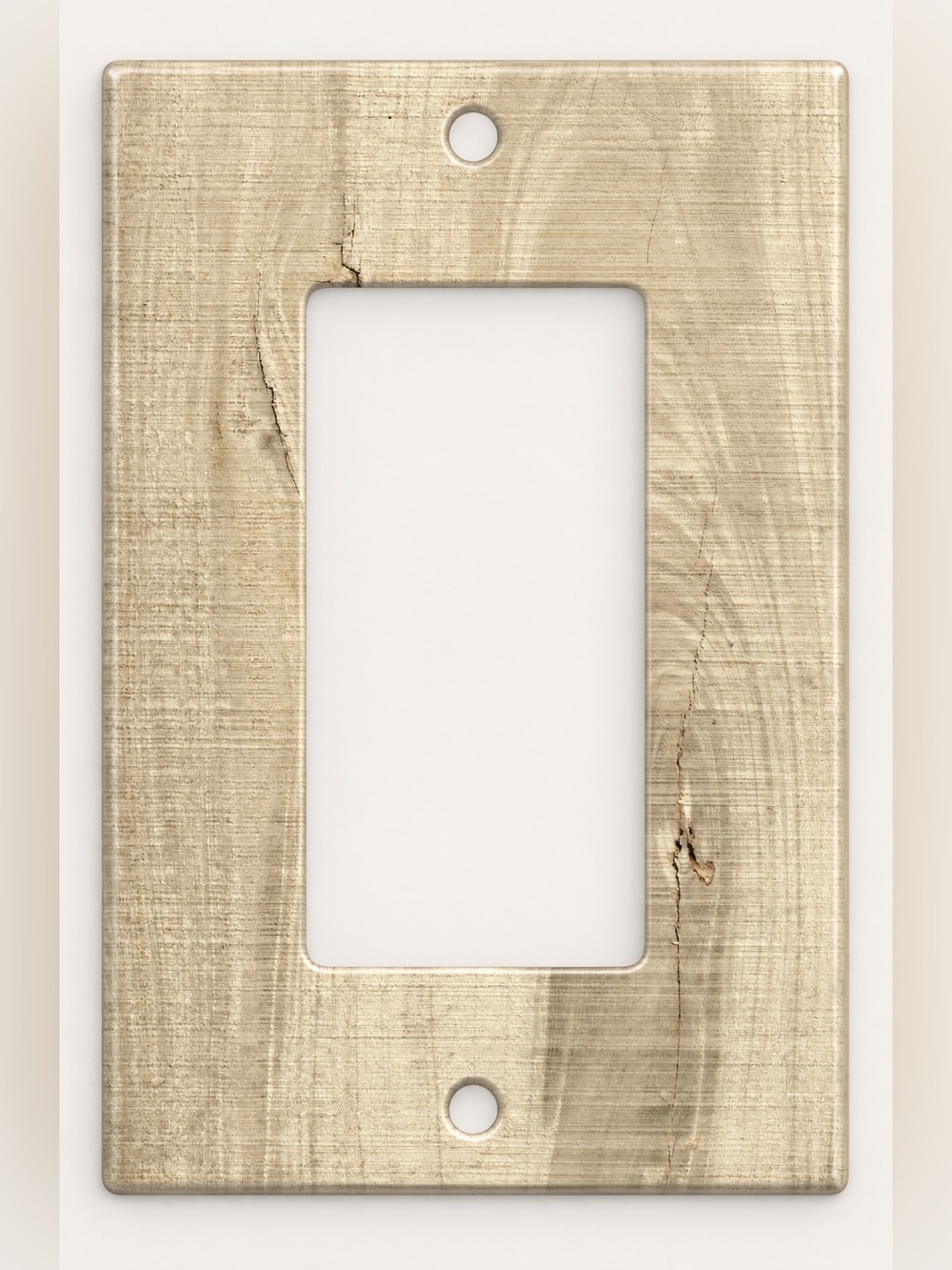 Beige Wood Grain Rustic Rocker GFCI Wall Plate Cover